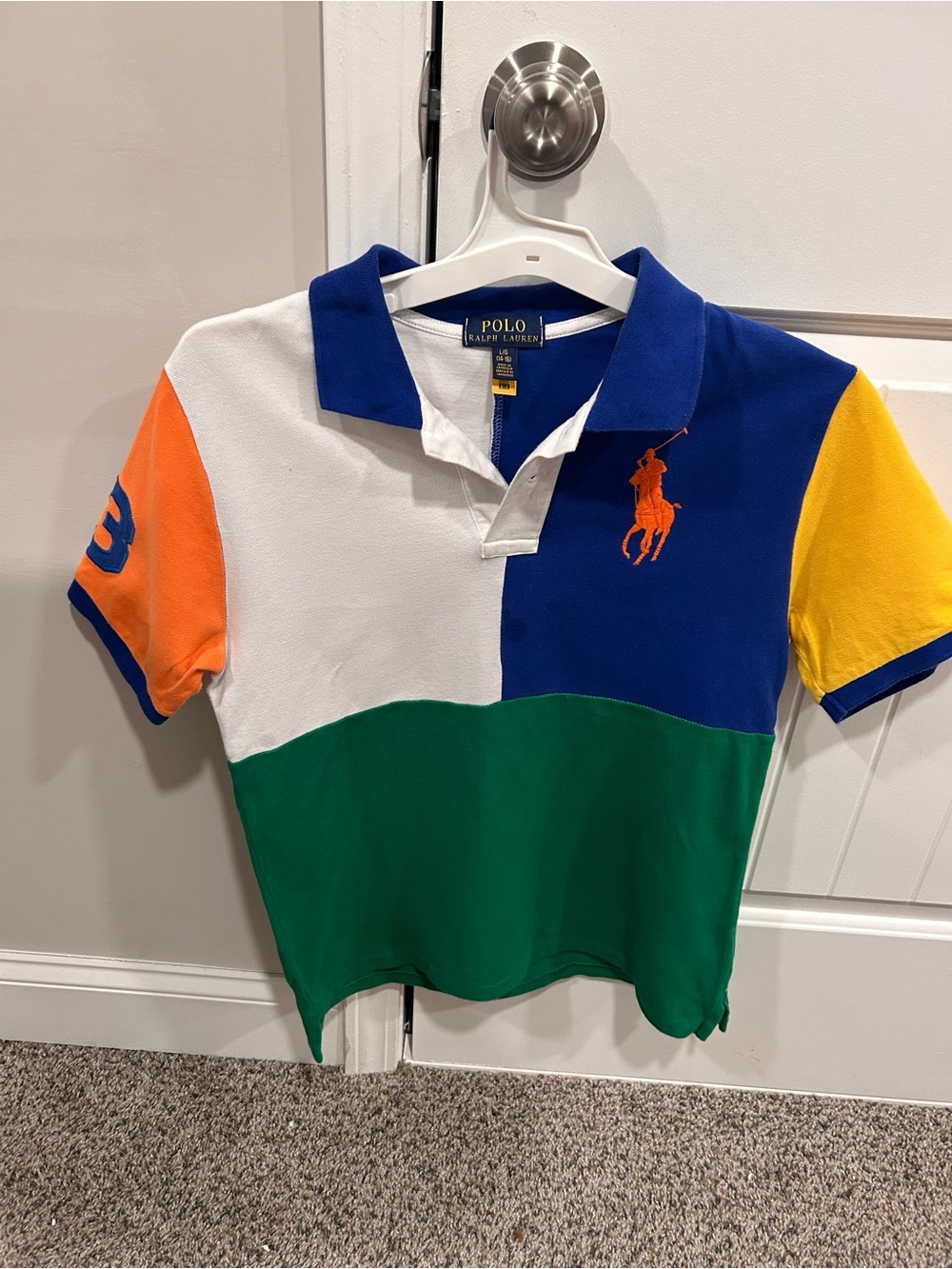Polo by Ralph Lauren Colorblock Polo Shirt - Blue, Green, White, Orange, Yellow